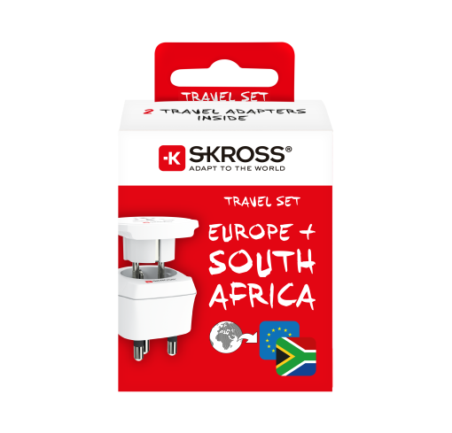 Reseadapter Combo Världen till Sydafrika + Europa Jordad - Image 6