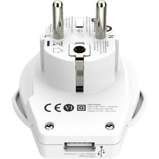 Reseadapter Världen till Europa USB-A 12W Jordad - Image 7