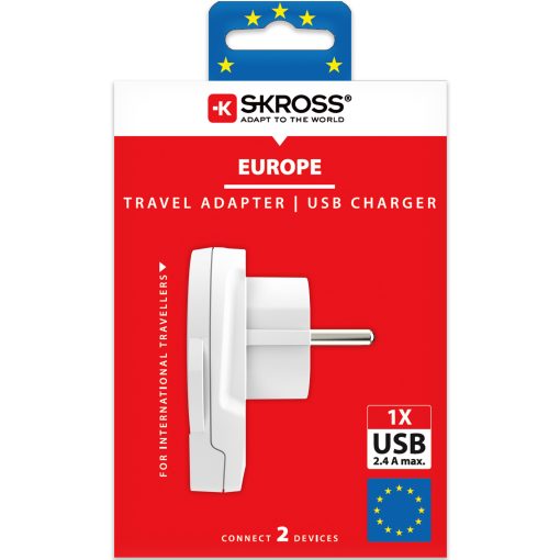 Reseadapter Världen till Europa USB-A 12W Jordad - Image 3