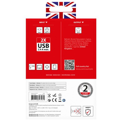 Reseadapter Europa till UK m.fl. 2xUSB-A 12W Jordad - Image 17