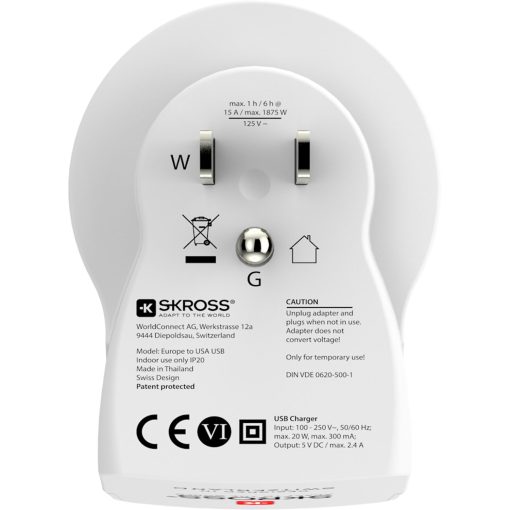 Reseadapter Europa till USA m.fl.2xUSB-A 12W Jordad - Image 15
