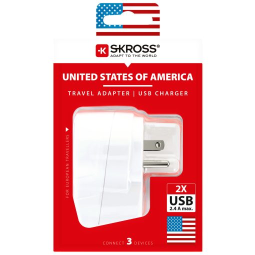Reseadapter Europa till USA m.fl.2xUSB-A 12W Jordad - Image 19