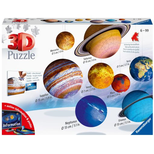 3D Puzzle Solar System 27/54/72/108p.