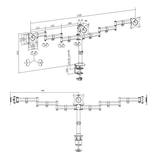 Monitorarm trippel 13-27" - Image 3