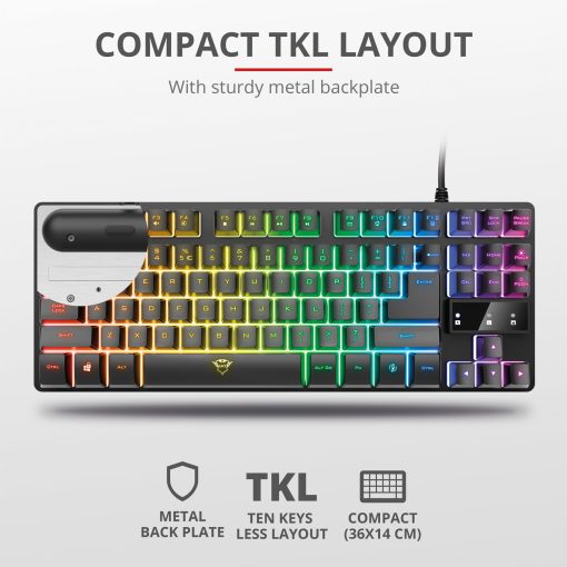 GXT 833 Thado Gamingtangentbord TKL RGB Nordisk layout Svart - Image 15