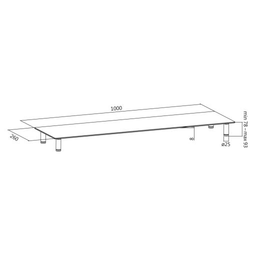 Monitorställ i glas/metall 1 m - Image 17