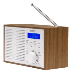 Radio DAB+/FM Klocka Alarm DAB-46W Trä/Vit