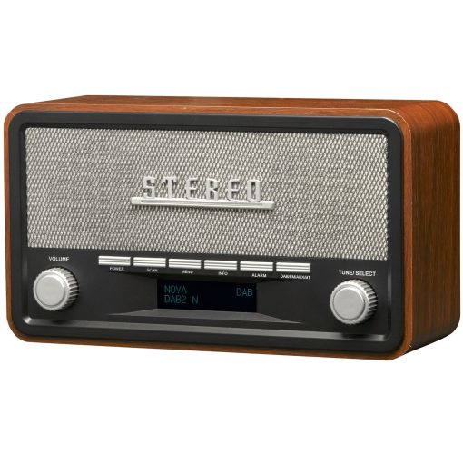 Radio DAB+/FM Klocka Bluetooth DAB-18 Trähölje