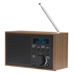 Radio DAB+/FM Klocka Alarm DAB-46DGR Trä/Grafitgrå