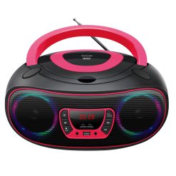 Boombox FM-Radio CD USB Bluetooth TCL-212BTP Svart/Rosa