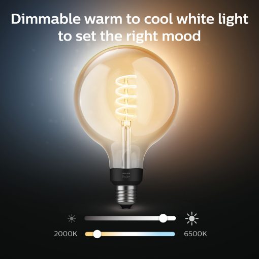 White Ambiance Filament E27 G125 Glob - Image 9