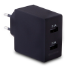 Laddare 24W 2-Port Svart