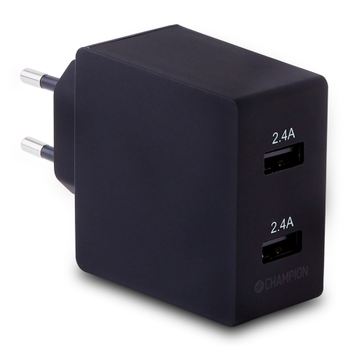 Laddare 24W 2-Port Svart