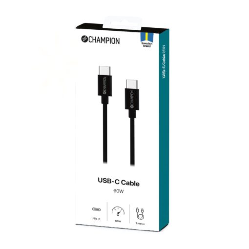 USB-C Kabel 60W 1m Svart - Image 5