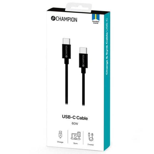 USB-C Kabel 60W 2m Svart - Image 6