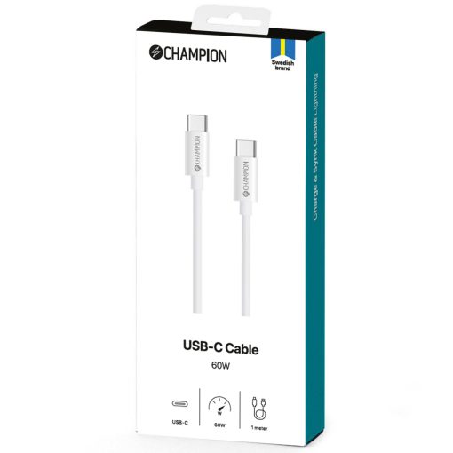 USB-C Kabel 60W 1m Vit - Image 3