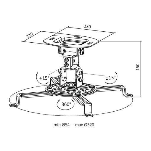 Projektorfäste Universal 150mm - Image 21