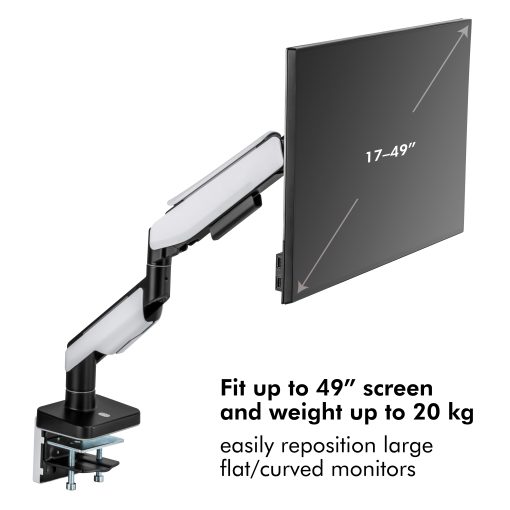 Gaming-monitorarm 17-32" med belysning  Svart/Vit - Image 5