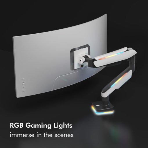 Gaming-monitorarm 17-32" med belysning  Svart/Vit - Image 9
