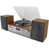 Musik-anläggning Vinyl CD Radio Bluetooth 70-tals-design PL895 Trä/Silver