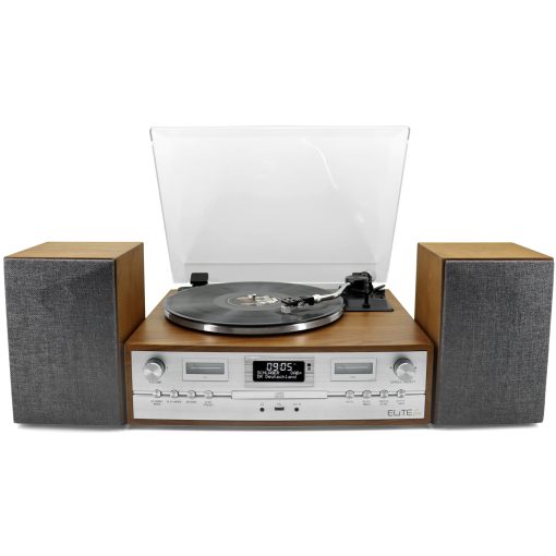 Musik-anläggning Vinyl CD Radio Bluetooth 70-tals-design PL895 Trä/Silver - Image 4