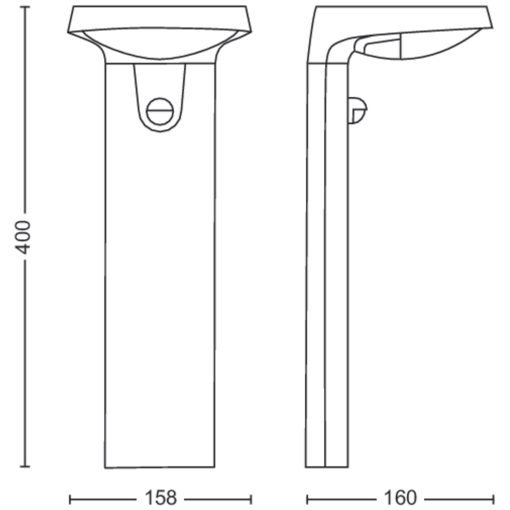 Tyla Piedestal Solcell IR-sensor Ultra Efficient LED 255lm IP44 Antracit - Image 7