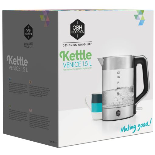 Vattenkokare Venice glass kettle 1,5 l. cordless  6418 - Image 9