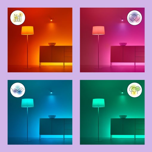 Startkit Övervakning och belysning Kamera + 3x Smart LED E27 Färg - Image 14