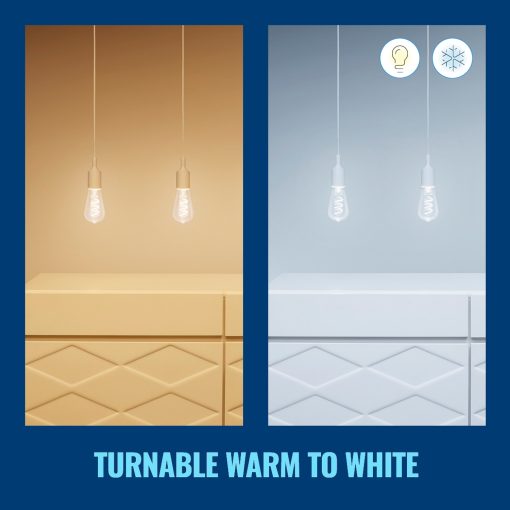 WiFi Smart LED E27 ST64 40W Filament Färg + Varm-kallvit 470lm - Image 5