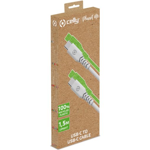 Planet USB-C - USB-C-kabel 1,5m av 100% återvunnen plast Vit - Image 3