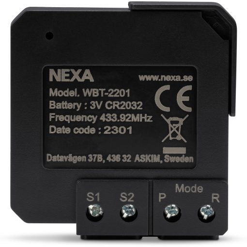 WBT-2201 Inbyggnadsändare batteri På/Av/Dimmer 2 kanaler