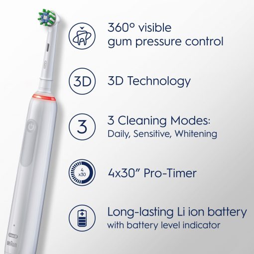 Eltandborste Pro3 White + Extra Refill + TC - Image 14