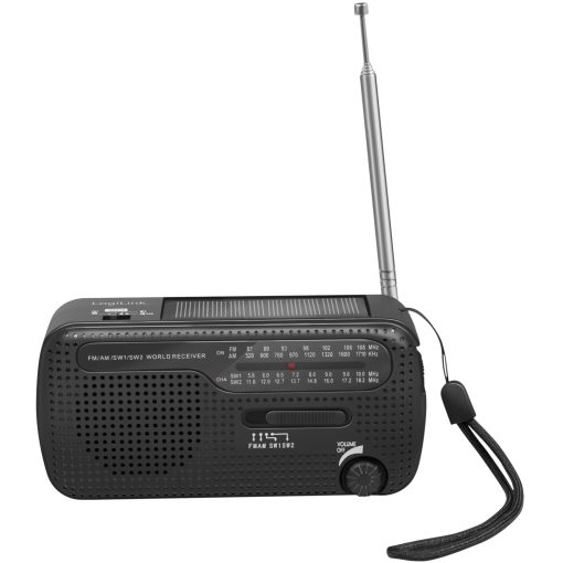 Vevradio med ficklampa och solcell Svart - Image 19