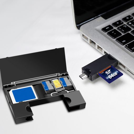 Minneskortsläsare USB-C + USB-A MicroSD - och SD-kort inkl. förvaring - Image 10