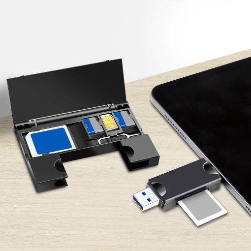 Minneskortsläsare USB-C + USB-A MicroSD - och SD-kort inkl. förvaring - Image 3
