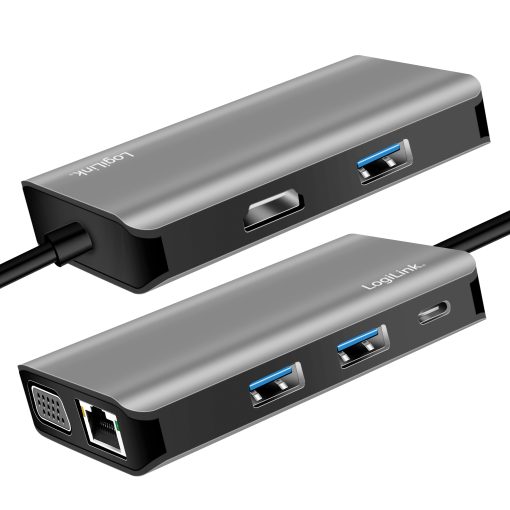 USB-C-dockningsstation 7-i-1 HDMI/VGA/RJ45/USB-C 100W PD - Image 13