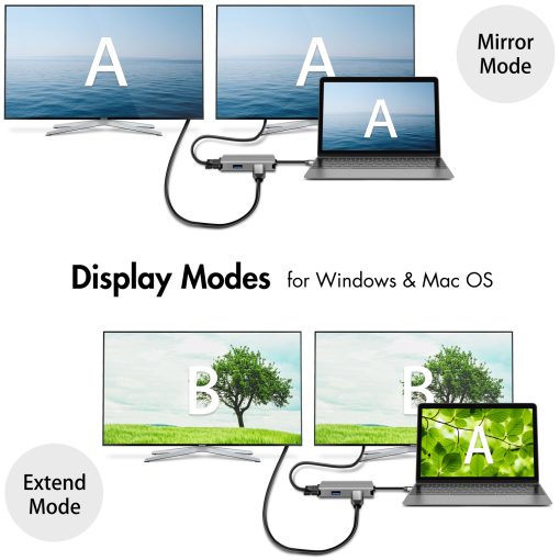 USB-C-dockningsstation 7-i-1 HDMI/VGA/RJ45/USB-C 100W PD - Image 9