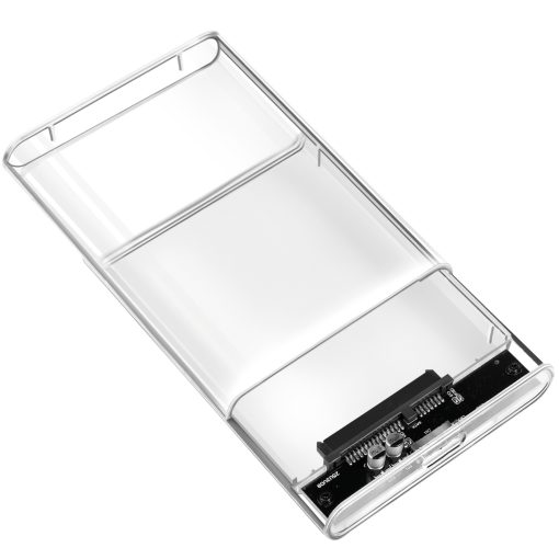 Hårdiskkabinett 2,5" SATA USB 3.0 Skruvfri design Transparent