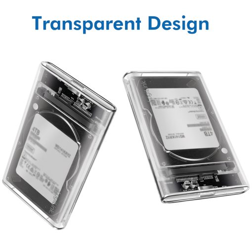 Hårdiskkabinett 2,5" SATA USB 3.0 Skruvfri design Transparent - Image 8