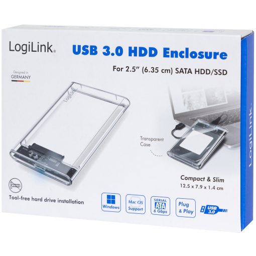 Hårdiskkabinett 2,5" SATA USB 3.0 Skruvfri design Transparent - Image 18