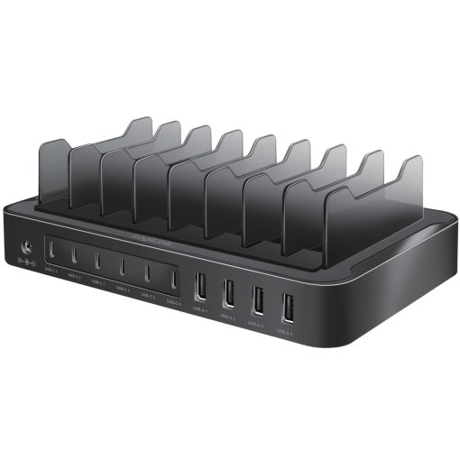 Laddningsstation 10 portar 6st USB-C + 4st USB-A PD/QC3.0 120W