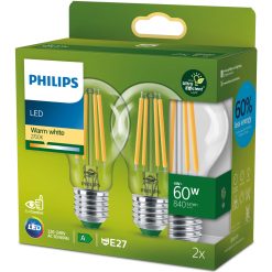 2-pack LED E27 Normal 4W (60W) Klar 840lm 2700K Energiklass A