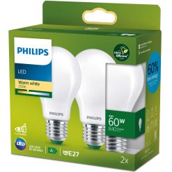 2-pack LED E27 Normal 4W (60W) Frostad 840lm 2700K Energiklass A