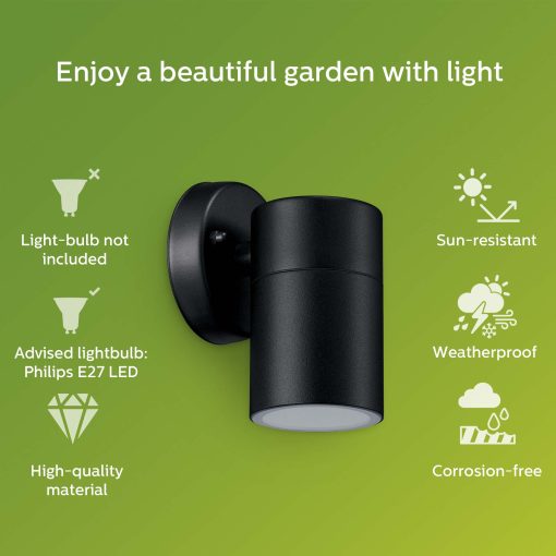 Kylis Väggarmatur Downlight (GU10-sockel) IP44 Rostfritt stål Svart - Image 21