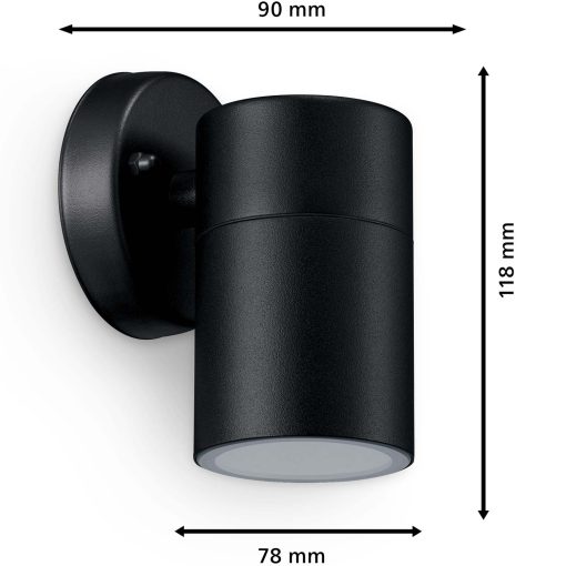 Kylis Väggarmatur Downlight (GU10-sockel) IP44 Rostfritt stål Svart - Image 13