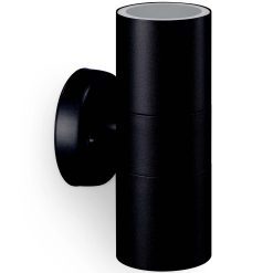 Kylis Väggarmatur Up-/downlight (2xGU10-sockel) IP44 Rostfritt stål Svart
