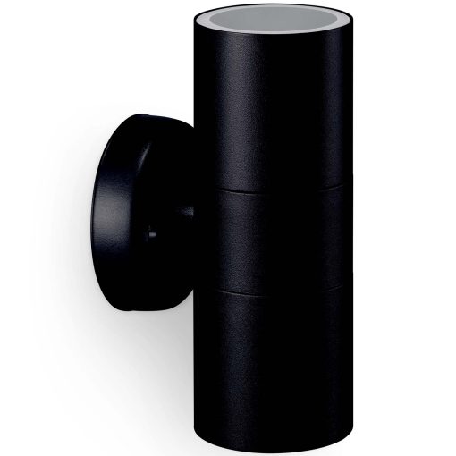 Kylis Väggarmatur Up-/downlight (2xGU10-sockel) IP44 Rostfritt stål Svart