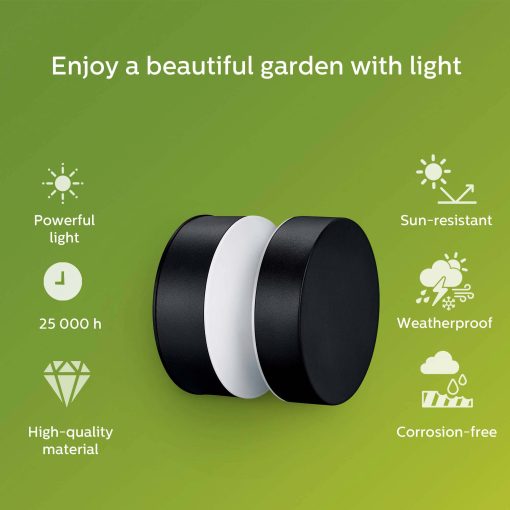 Laven LED-vägglampa Rostfritt stål Svart IP44 Varmit 6W 600lm - Image 23