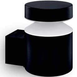 Laven LED-vägglampa Upp Rostfritt stål Svart IP44 Varmit 6W 600lm
