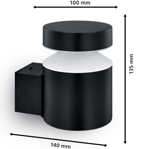 Laven LED-vägglampa Upp Rostfritt stål Svart IP44 Varmit 6W 600lm - Image 5